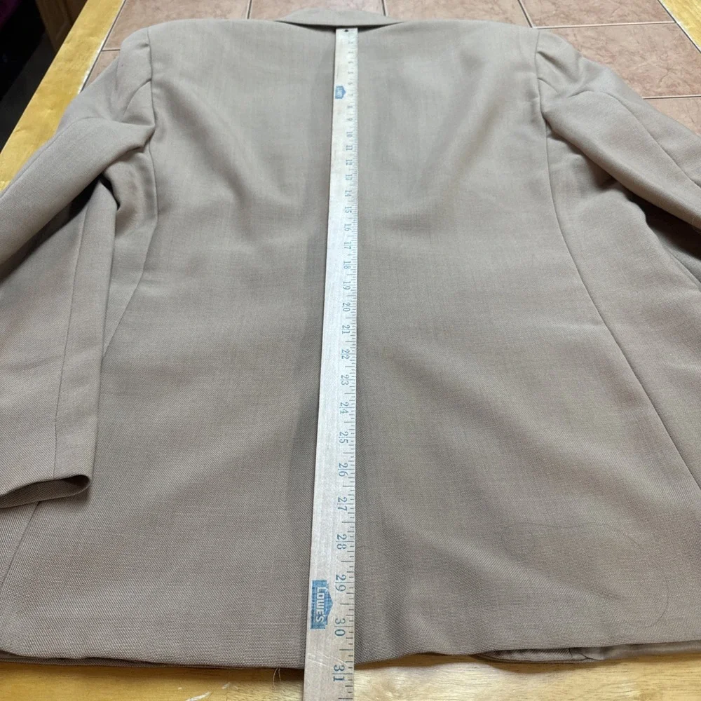 Five G's Camel Brown Gold Button Blazer Sport Coat Jacket 44R Slim Fit VTG USA